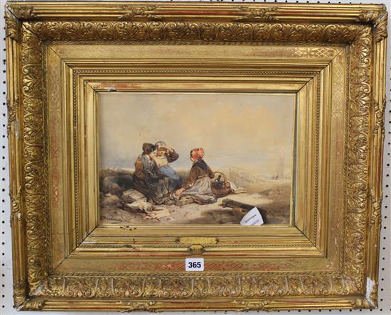 Eduard Hildebrandt (1818-1869) The Fishermans Daughters, 9 x 13in.